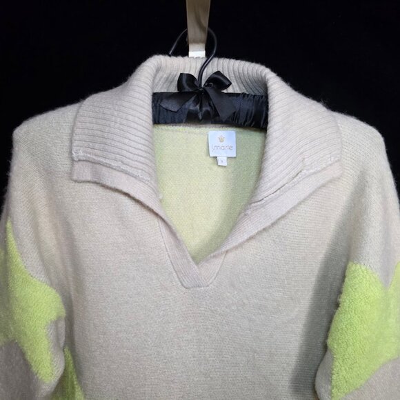J. Marie Wool Blend Star Print Collared Sweater L - Picture 2 of 9